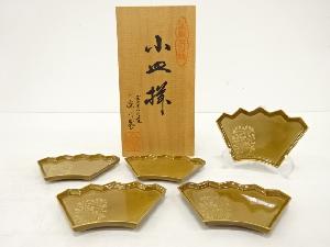 有田焼　深川製　金彩　牡丹　小皿　5客揃